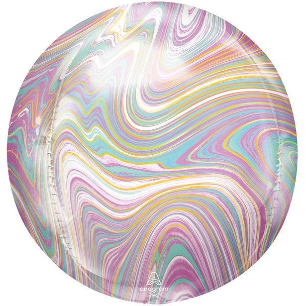 Pastel Marblez Orbz Balloon - 16" Foil