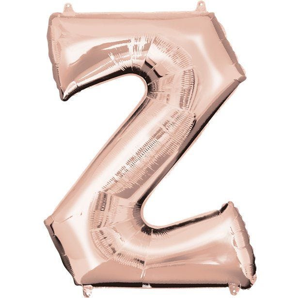 Rose Gold Letter Z Air Filled Balloon - 16" Foil