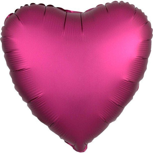 Pomegranate Satin Luxe Heart Foil Balloon - 18" Unpackaged