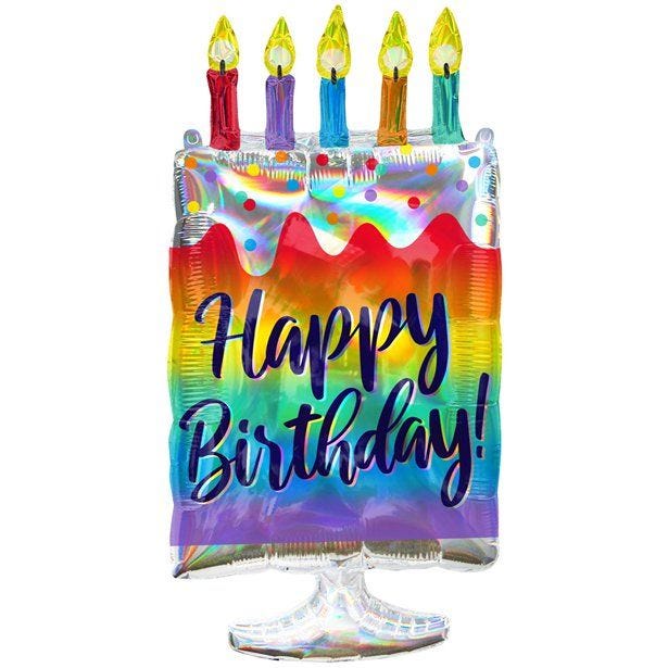 Iridescent Cake Supershape Balloon - 30" Foil