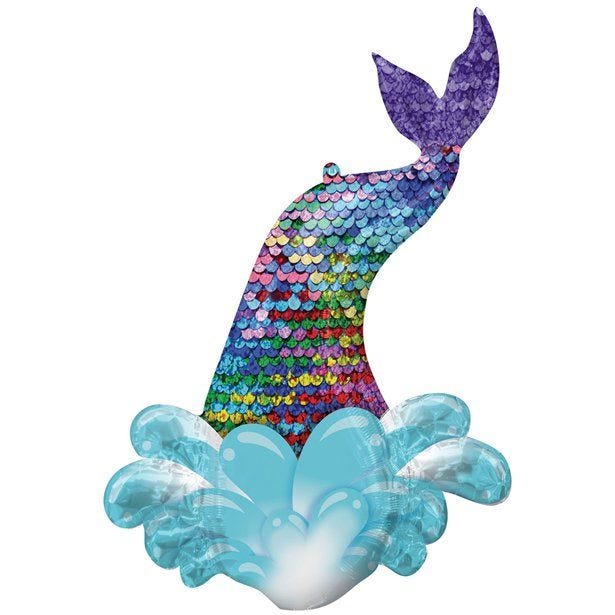 Mermaid Sequin Tail Giant Foil Balloon - 39"