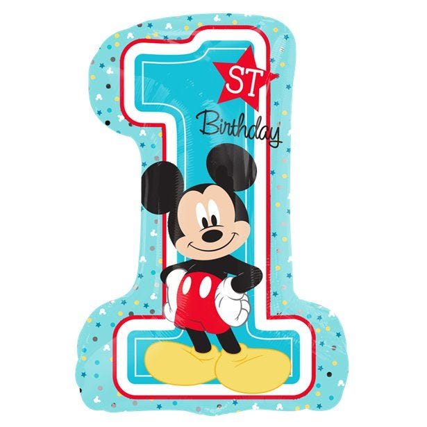 Mickey Mouse 1st Birthday SuperShape Balloon - Foil 28"