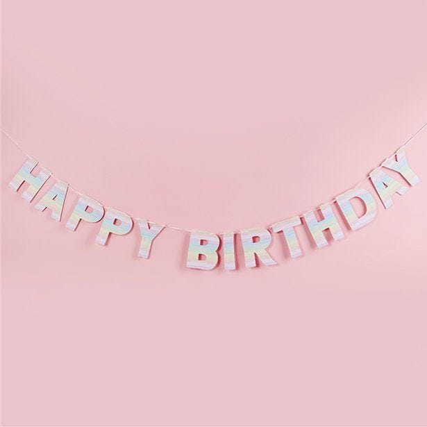 Eco Pastel Rainbow Happy Birthday Banner - 2m