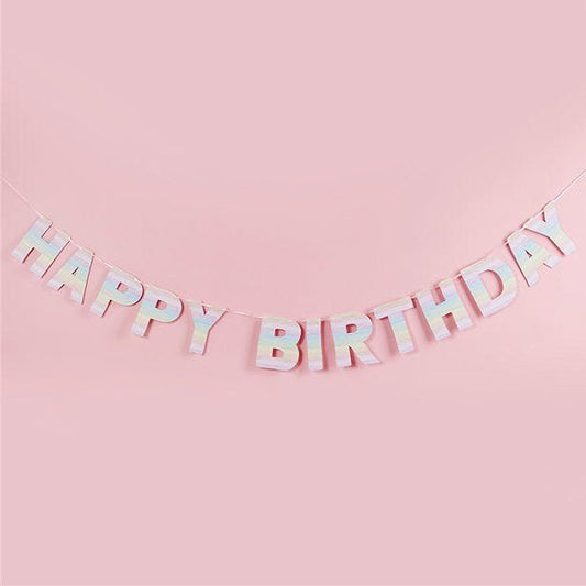 Eco Pastel Rainbow Happy Birthday Banner - 2m