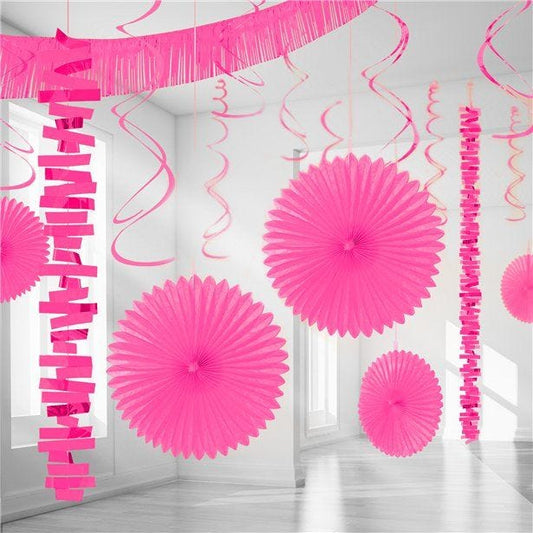 Bright Pink Paper & Foil Room Decorating Kit