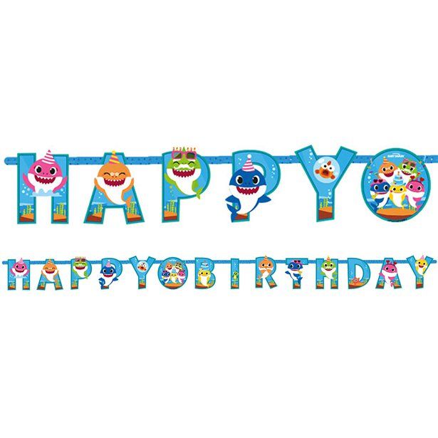 Baby Shark 'Happy Birthday' Paper Banner - 3.2m