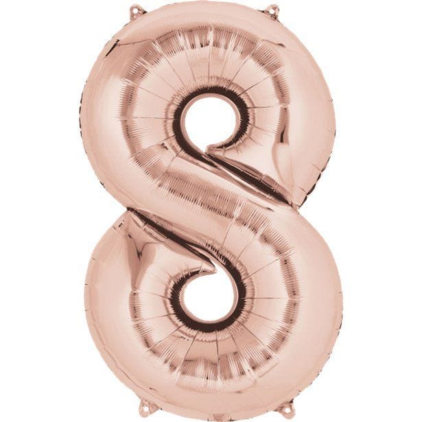 Number 8 Rose Gold Foil Balloon - 34"