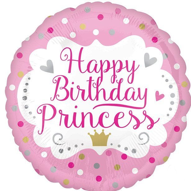 Happy Birthday Princess Balloon - 18" Foil