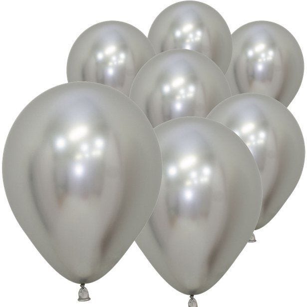 Silver Reflex Balloons - 5" Latex (50pk)