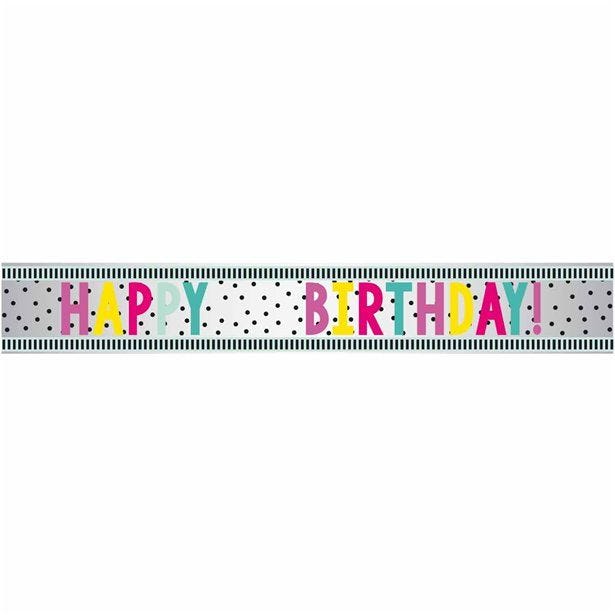 Happy Birthday Dots Add an Age Foil Banner