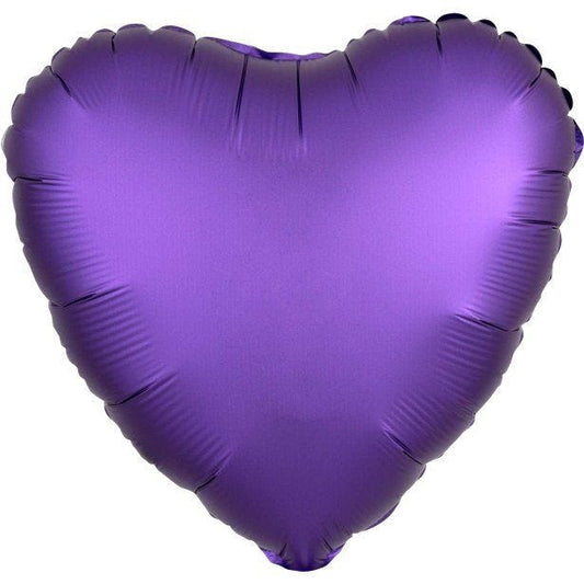 Purple Royale Satin Luxe Heart Foil Balloon - 18" Unpackaged