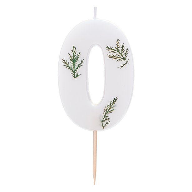 Number 0 Leaf Foliage Candle