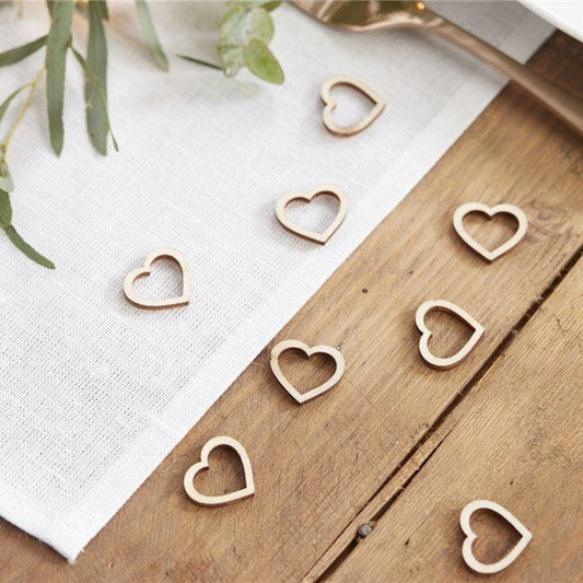 Beautiful Botanics Wooden Heart Shape Confetti (25pk)