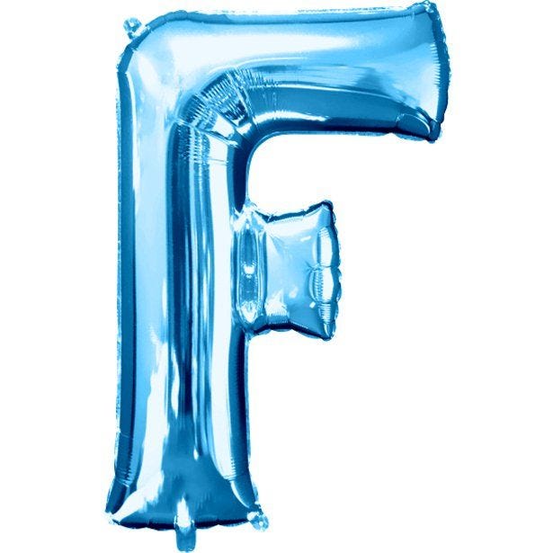 Blue Letter F Balloon - 34" Foil