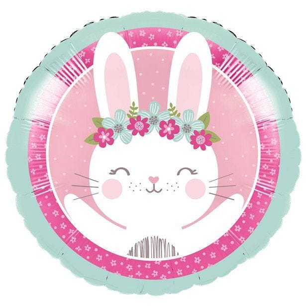 Birthday Bunny Metallic Foil Balloon - 18"