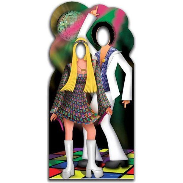 Disco Couple Stand In Photo Prop - 180cm x 90cm