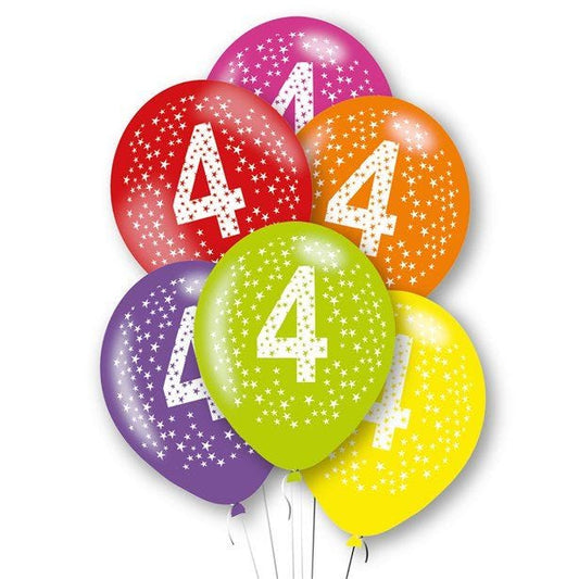 Age 4 Latex Balloons - 11" (6pk)