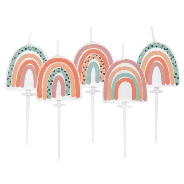 Boho Rainbow Pick Candles - 6.5cm (5pk)