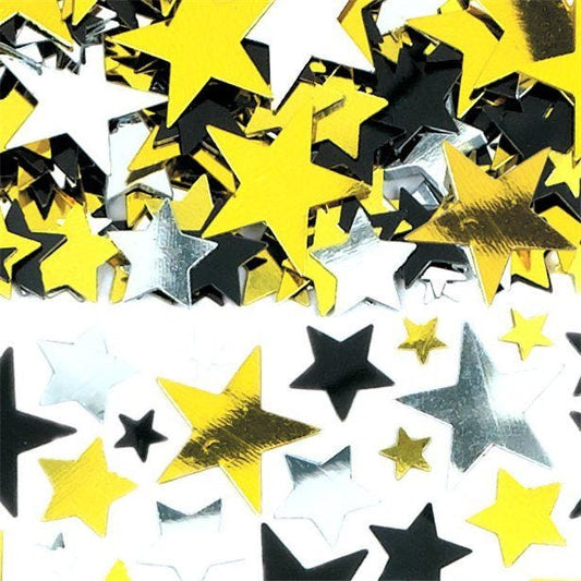 Black Silver & Gold Star Value Pack Confetti (70g pack)