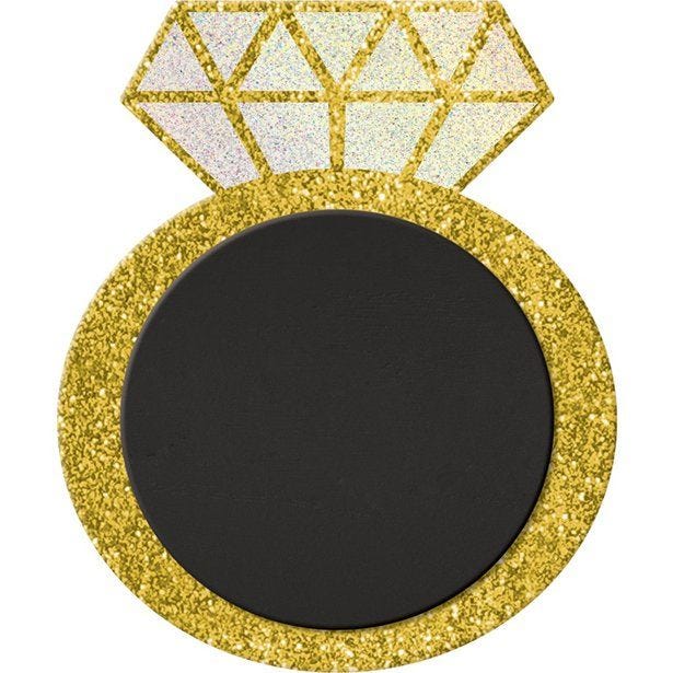 Glitter Chalkboard Easel Ring Sign - 30cm