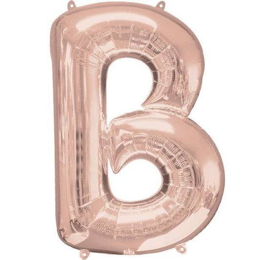 Rose Gold Letter B Air Filled Balloon - 16" Foil