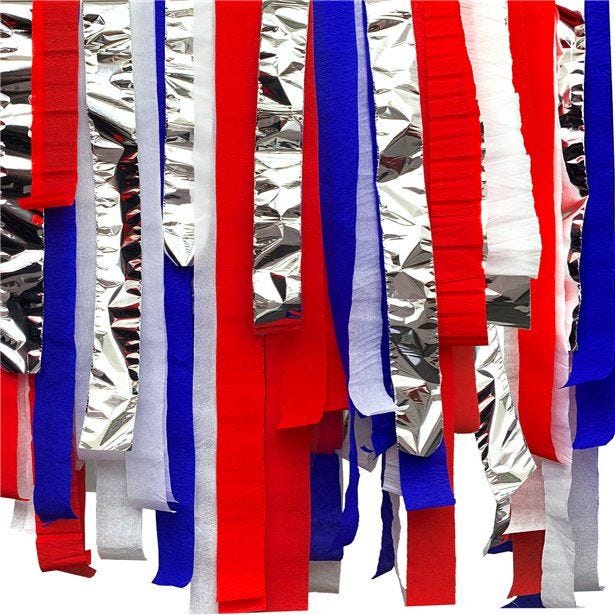 Red, White & Blue Crepe Streamer Kit - 6x10m (6pk)