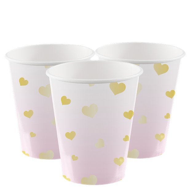 1st Birthday Pink Paper Cups - 250ml (8pk)