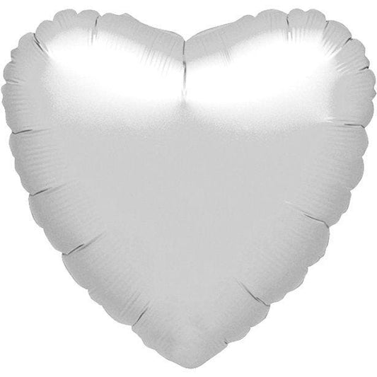 Metallic Silver Heart Balloon - 18'' Foil - unpackaged