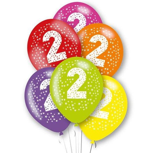 Age 2 Latex Balloons - 11" (6pk)