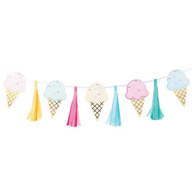 Ice Cream Foil Tassel Garland - 1.4m