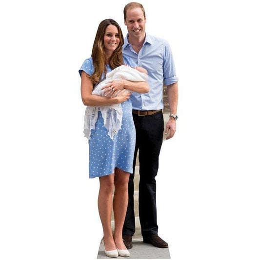 Prince William, Kate & Baby Cambridge Cardboard Cutout - 184cm x 73cm