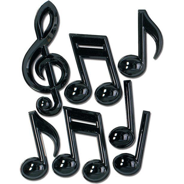 Musical Notes Party Decorations - Plastic 33cm (7pk)