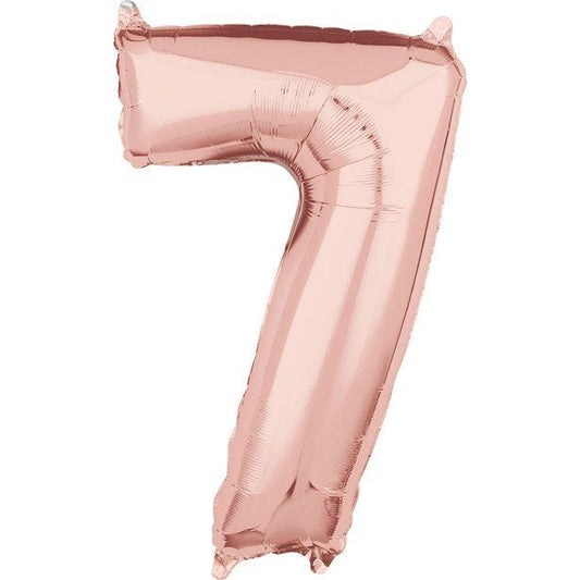 Rose Gold Number 7 Balloon - 26" Foil