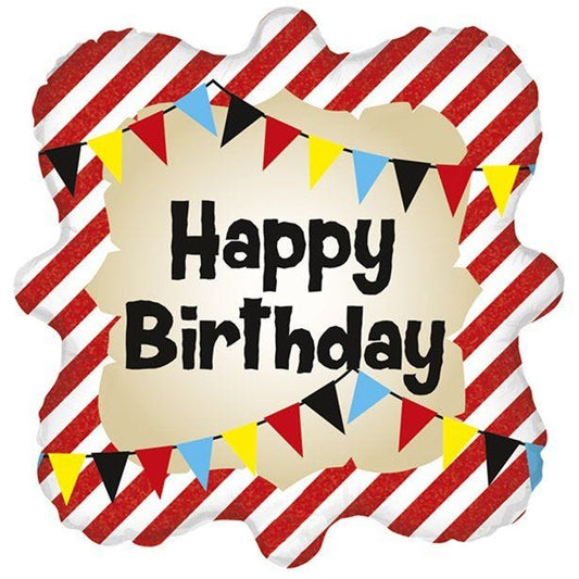 Happy Birthday Square Striped 18" Foil