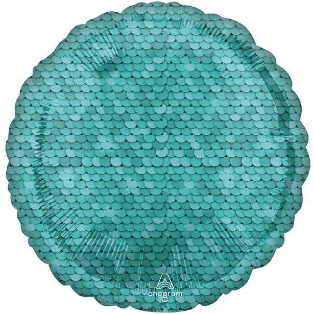 Ocean Blue Sequin Print Balloon - 18" Foil