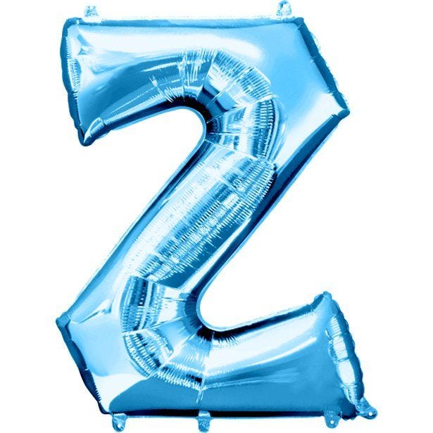 Blue Letter Z Balloon - 34" Foil