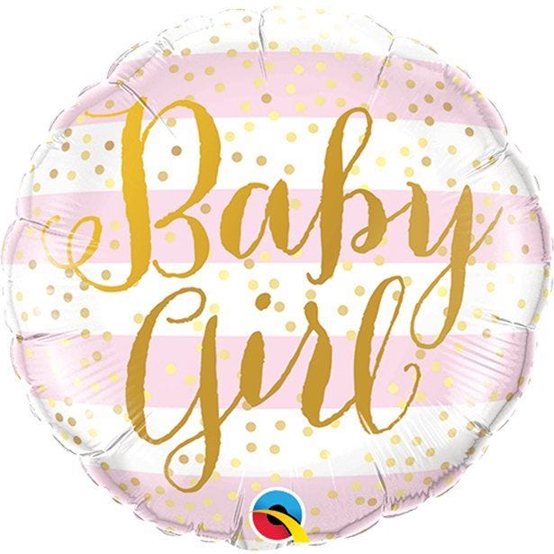 Pink Stripes Baby Girl Balloon - 18" Foil