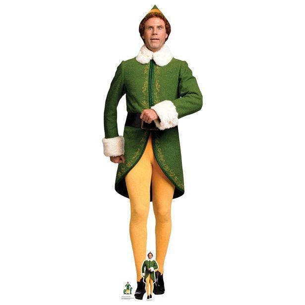 Buddy the Elf Marching Cardboard Cutout - 188cm x 64cm