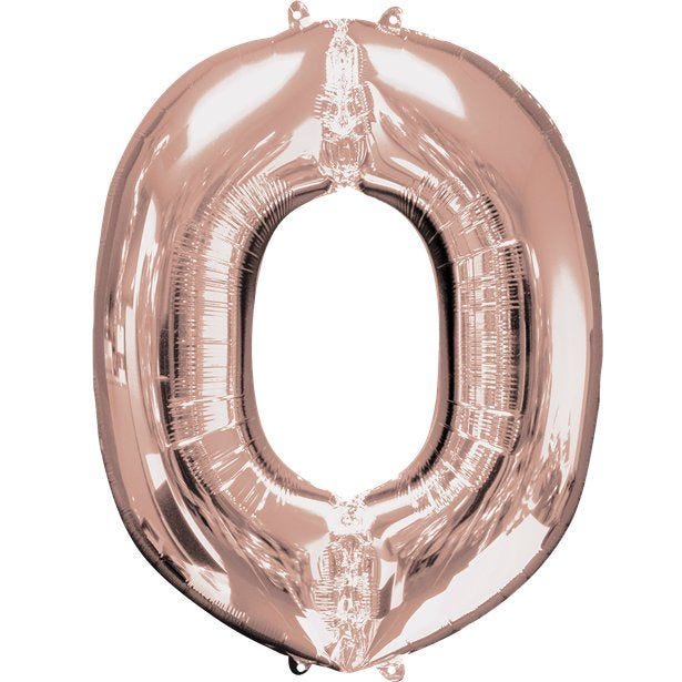 Rose Gold Letter O Air Filled Balloon - 16" Foil