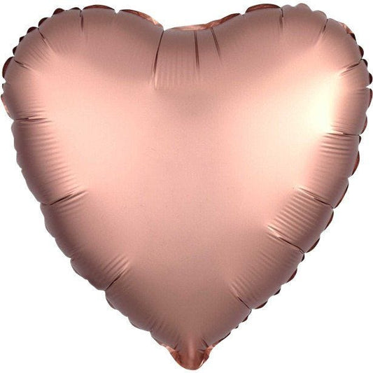 Rose Copper Satin Luxe Heart Foil Balloon - 18" Unpackaged