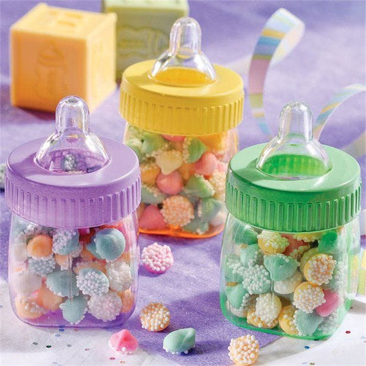 Multicolured Fillable Baby Bottles - 7.5cm x 3.5cm (6pk)