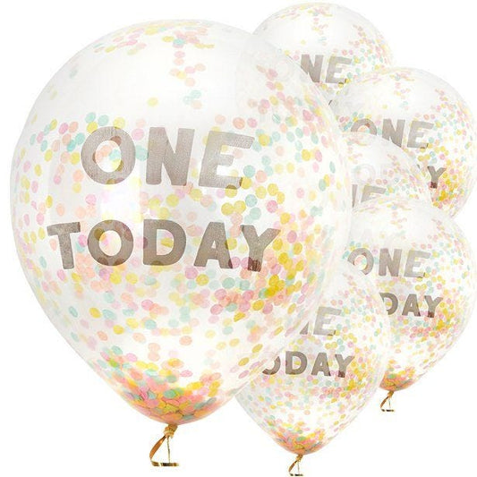 One Today Confetti Balloons - 12" Latex (5pk)