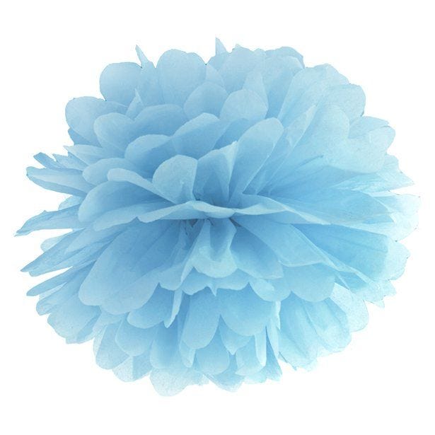 Light Blue Pom Pom Decoration - 25cm