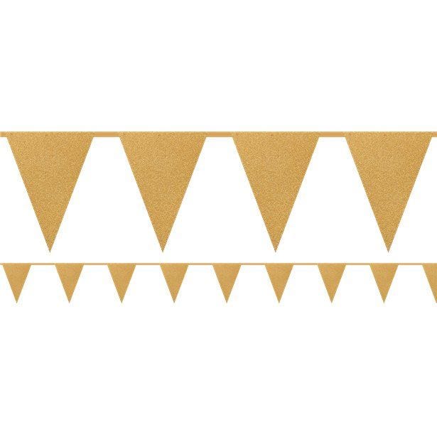 Gold Glitter Paper Bunting - 6m