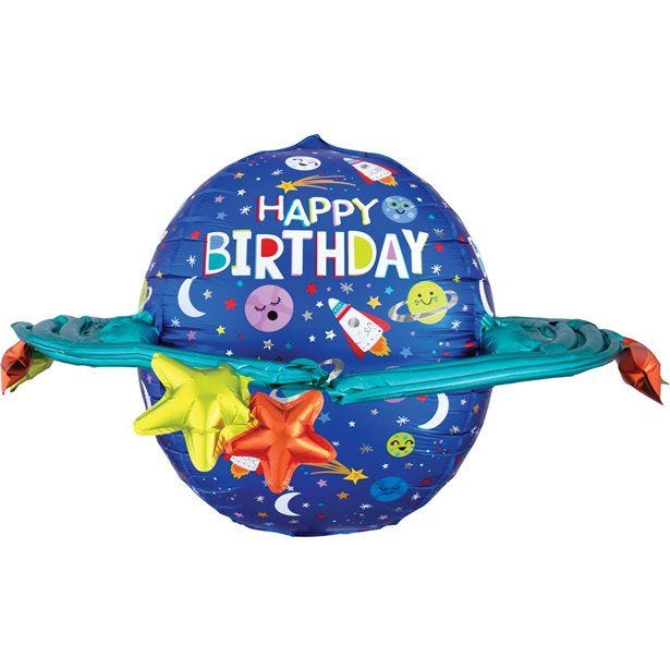 Happy Birthday Space Galaxy Giant Foil Balloon - 29"