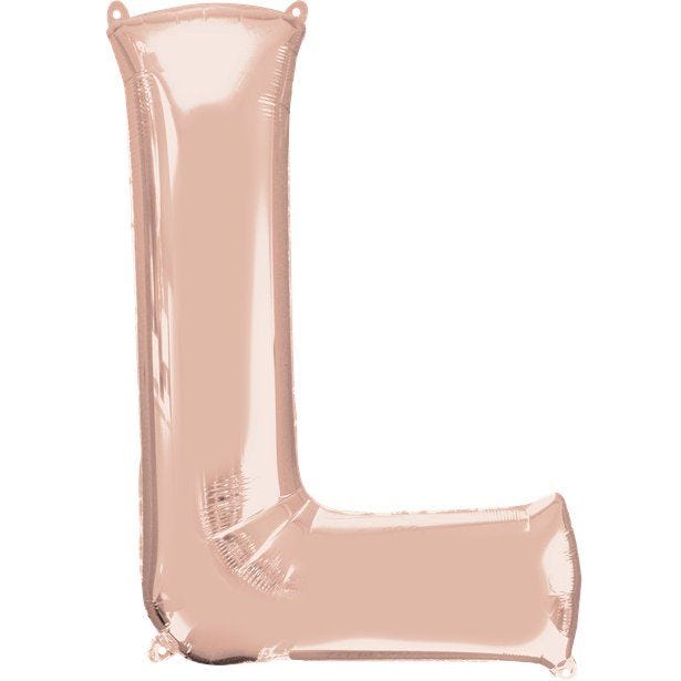 Rose Gold Letter L Air Filled Balloon - 16" Foil