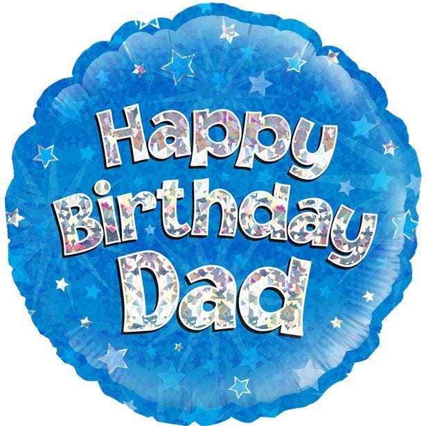 Happy Birthday Dad Blue Balloon - 18" Foil