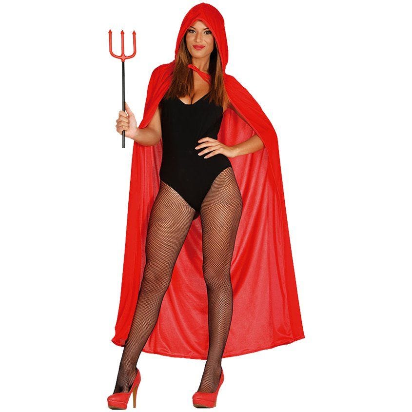 Red Velvet Hooded Cape - Adult