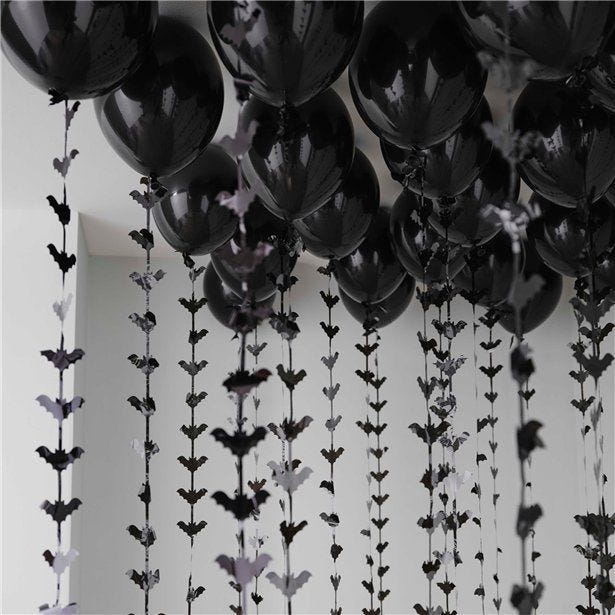 Black Balloon Ceiling Kit with Bat Tails