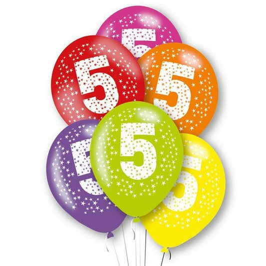 Age 5 Latex Balloons - 11" (6pk)